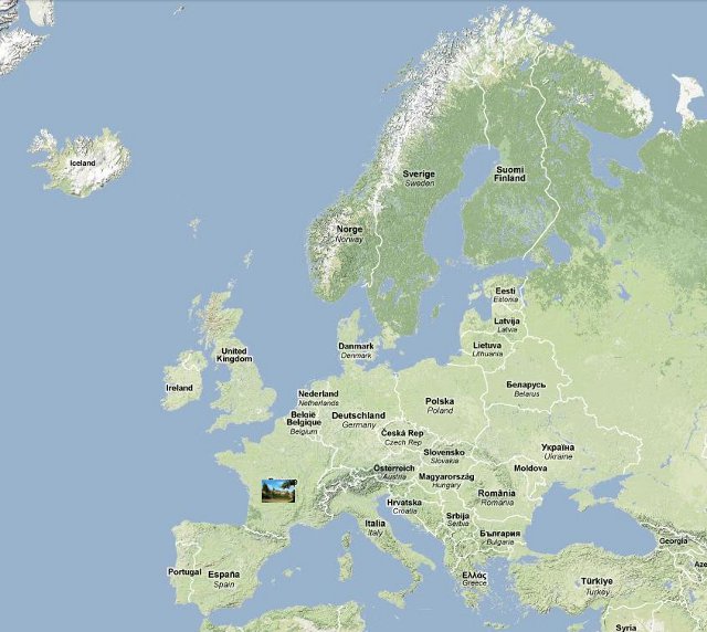 Position de Cieux en Europe